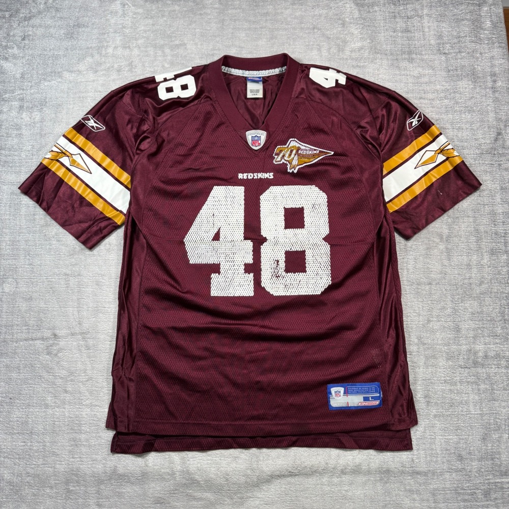 Washington Redskins Jersey Mens Large Burgundy Stephen Davis 48 70th Anniversary